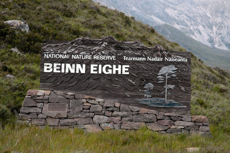 The National Nature Reserve Sign For Beinn Eighe Torridon Highlands Of Scotland