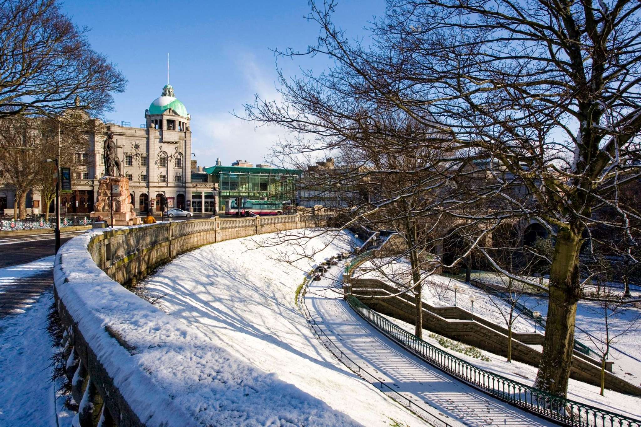 Union Terrace Gardens in the snow, Aberdeen