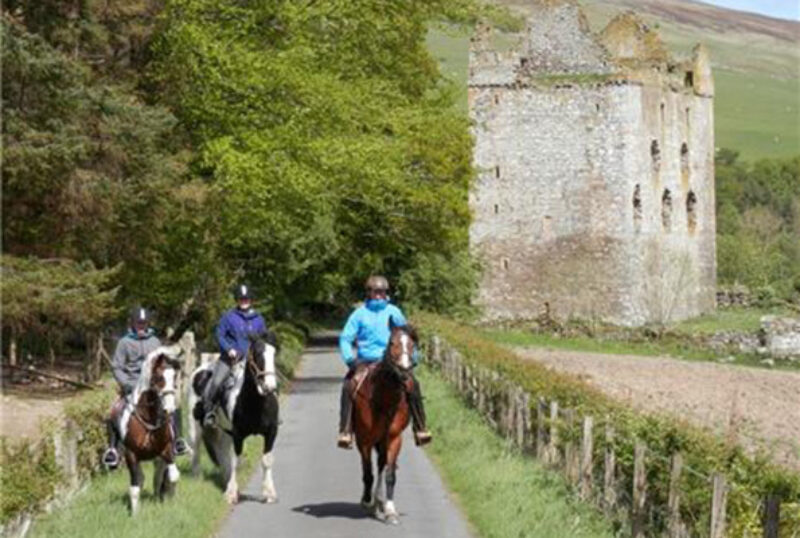 Scottish Equestrian Centre trail with castle
