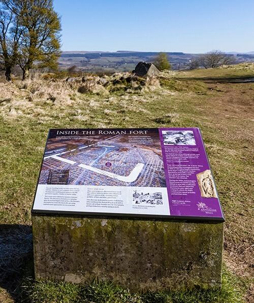 An information board tells about the area at Croy Hill